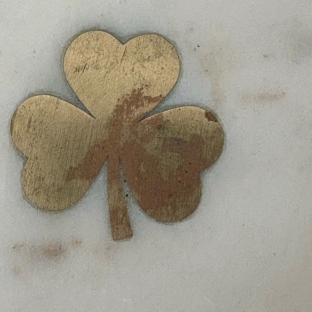 Set of 4 coasters with gold shamrocks